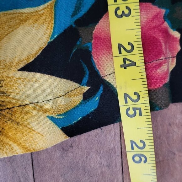 Vintage Sunflower Floral Button Down Rayon Top Size M - Picture 10 of 10